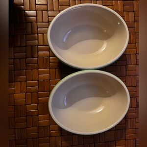 2 Vintage green Le Creuset oval casserole dishes small.